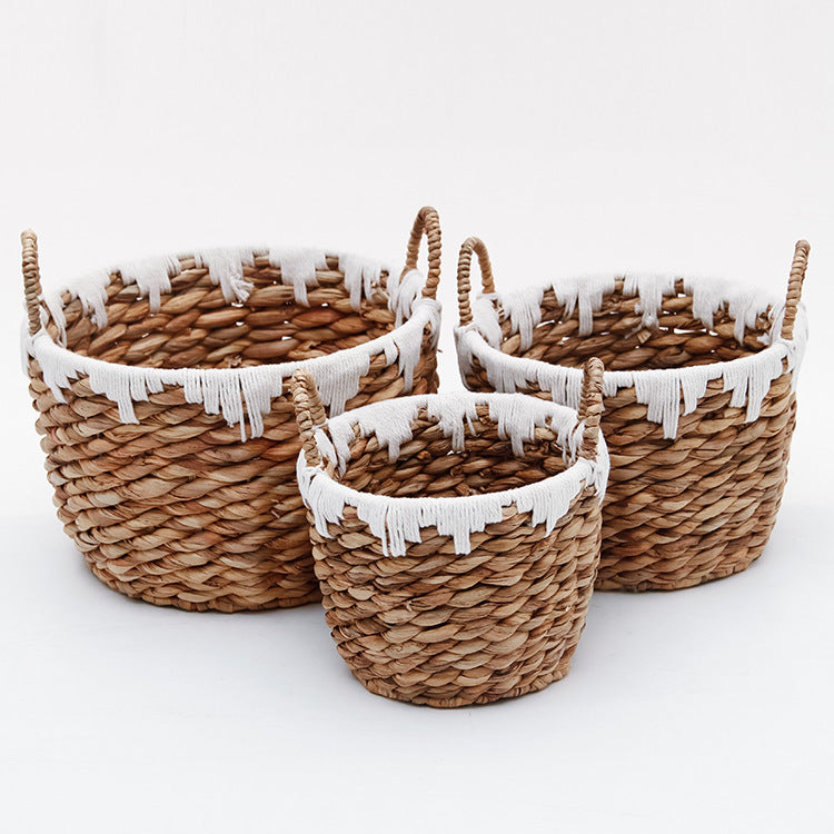 Basket with Macrame Accents | High & Bury