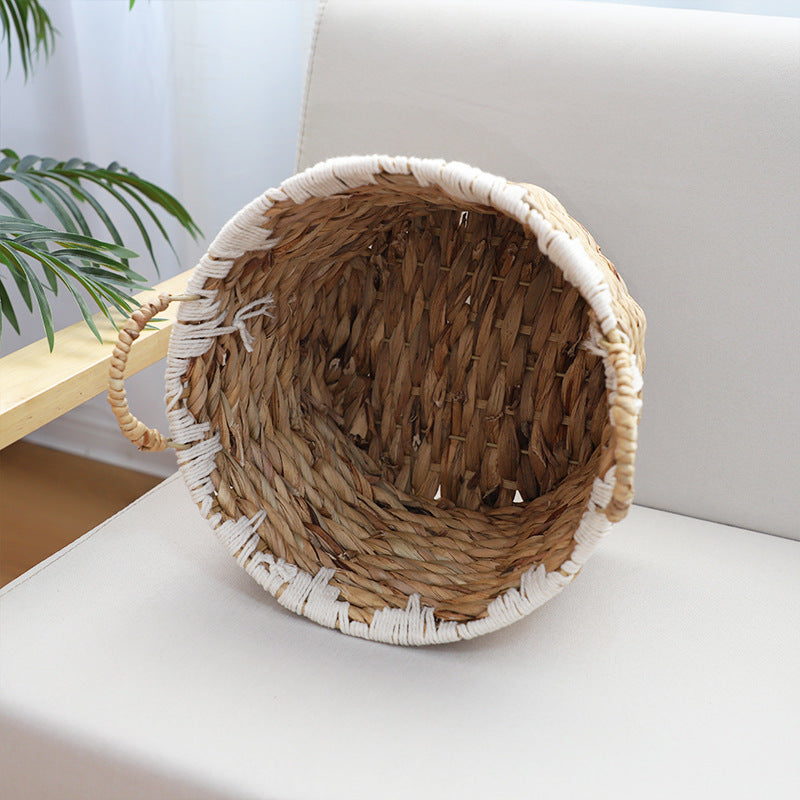 Basket with Macrame Accents | High & Bury