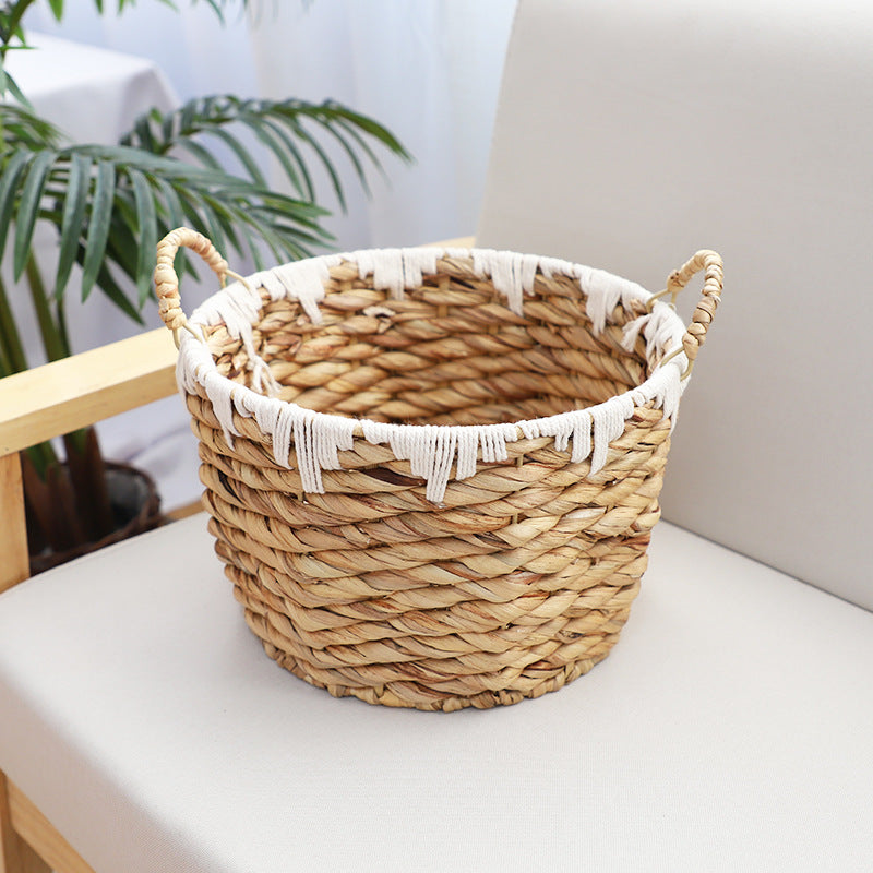 Basket with Macrame Accents | High & Bury