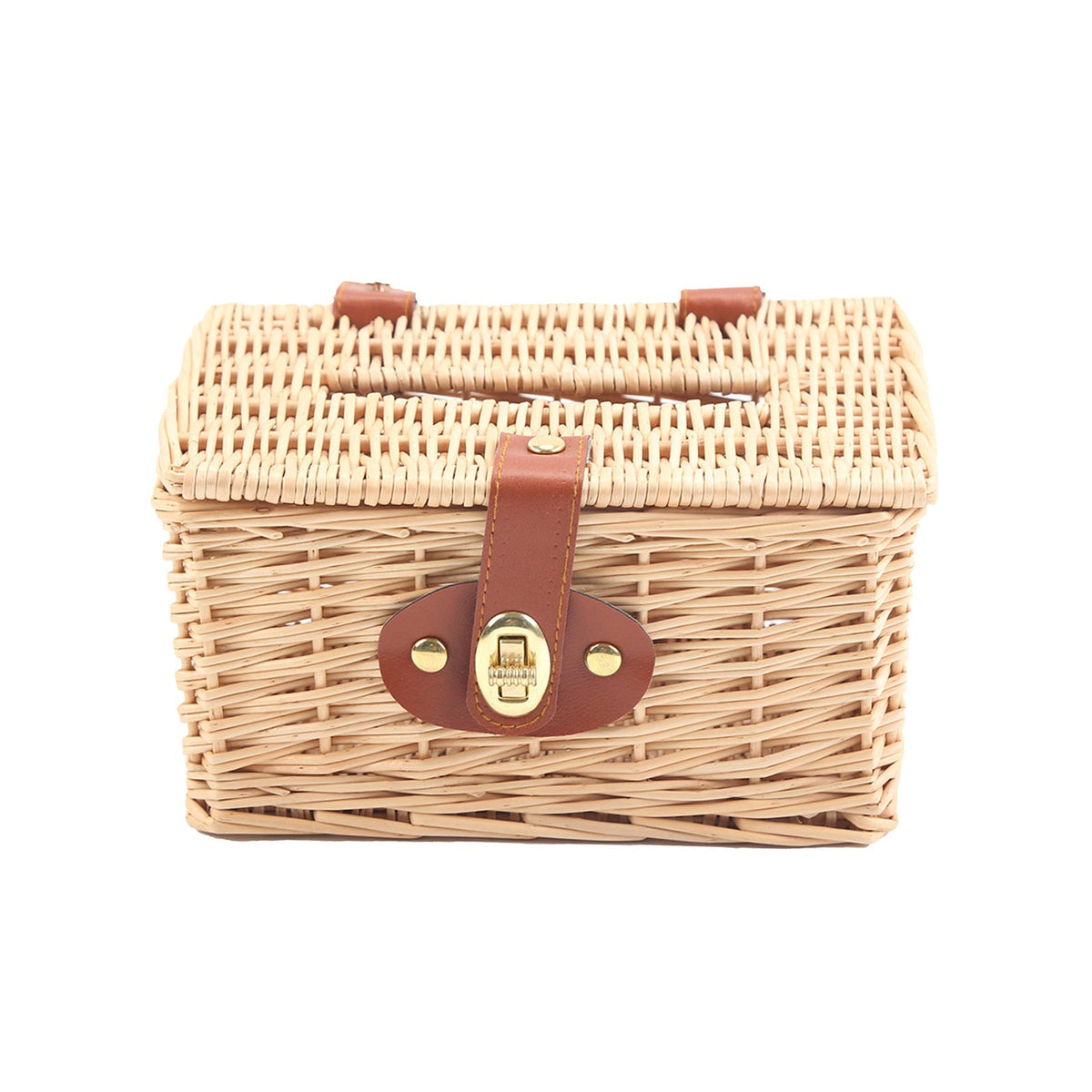 Basket with Practical Folding Mechanism and Leather Details | High & Bury