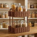 Bathroom Shelf Entirely made of Rattan | High & Bury