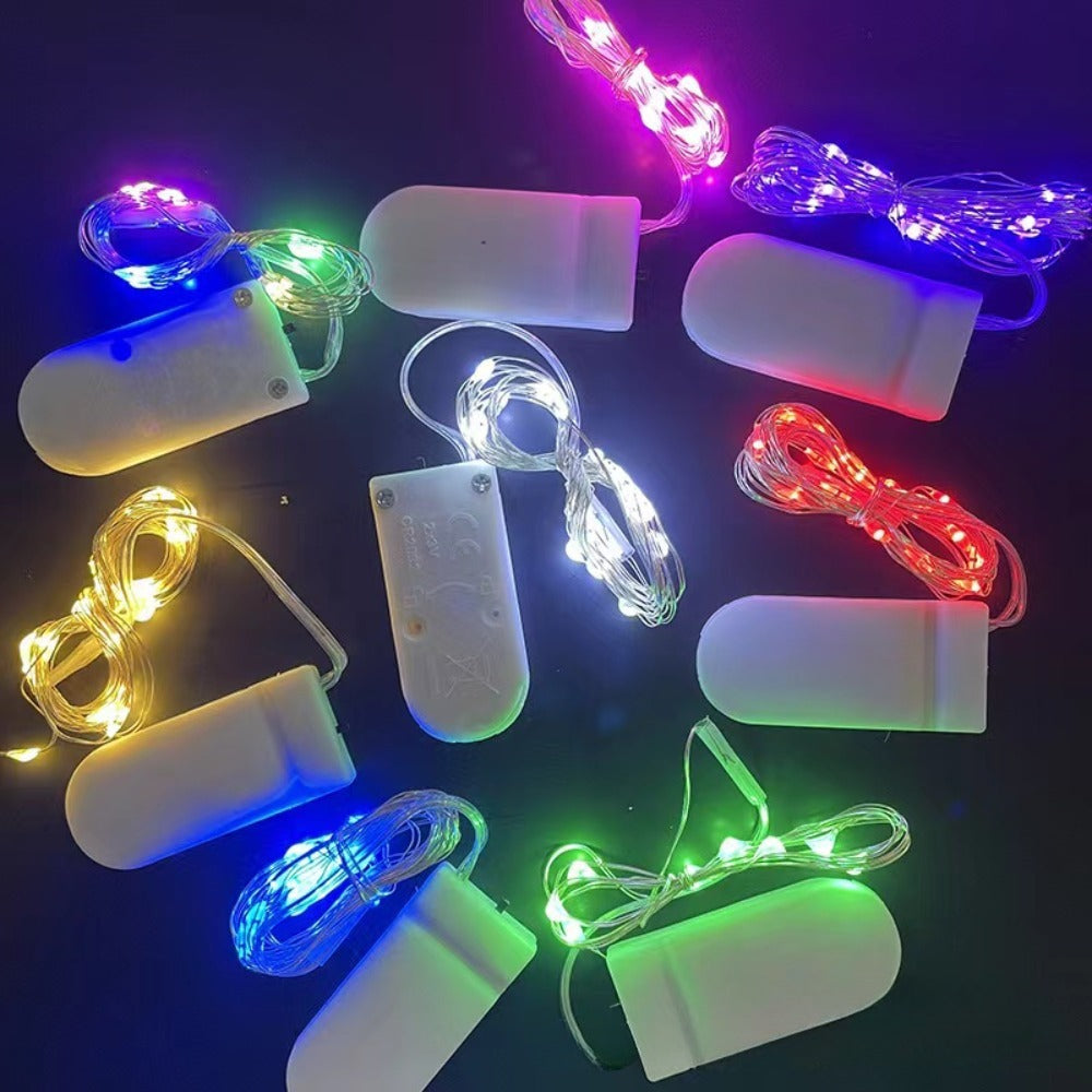 Battery-Operated LED Copper Wire Fairy Lights Set with Plug Battery Pack | High & Bury