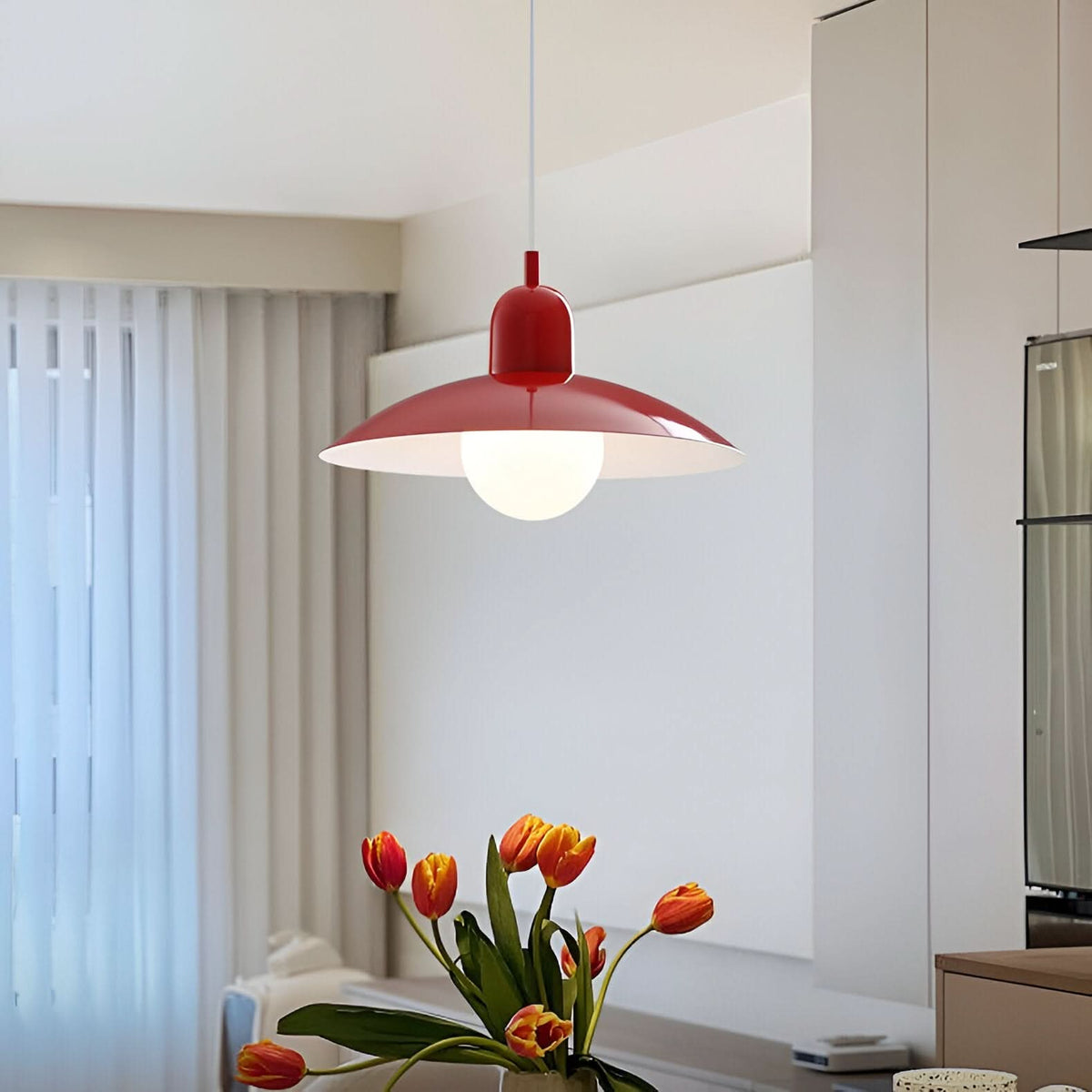 Bauhaus Iron Pendant Light, 32cm Diameter, 22cm High, Adjustable 1.5m Cord, view 3