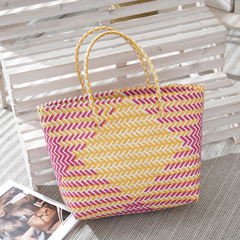 Beach Bag Yellow Blue Violet | High & Bury