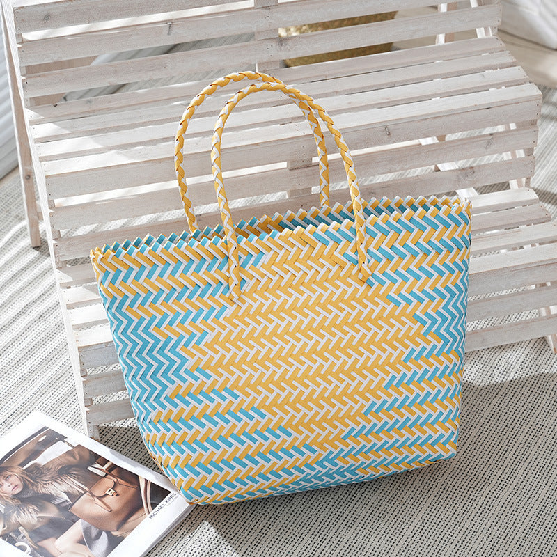 Beach Bag Yellow Blue Violet | High & Bury
