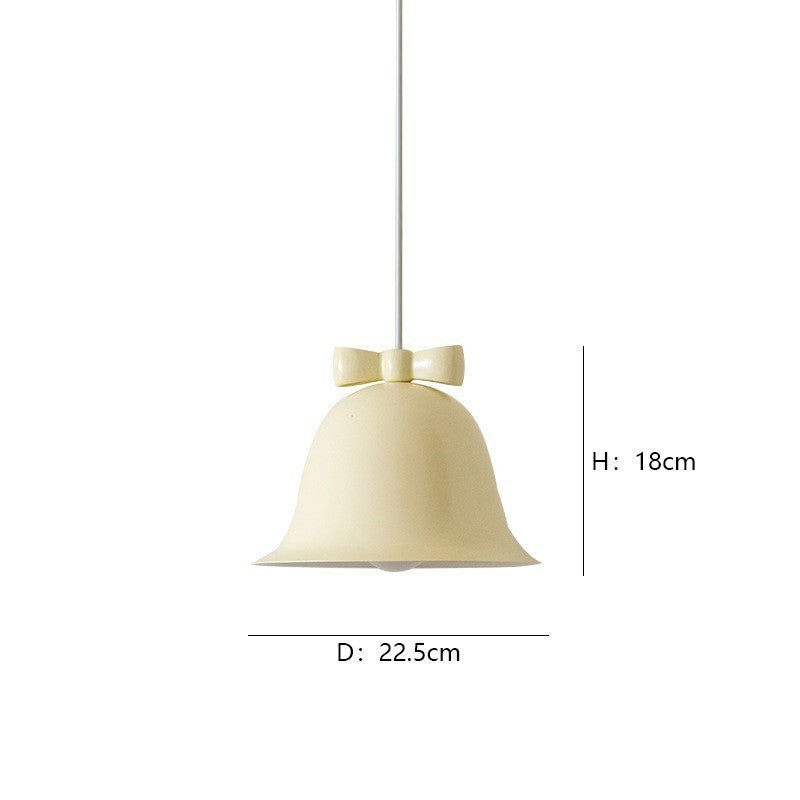 Bell-Shaped Ceramic Pendant Light with Decorative Bow Accent | High & Bury