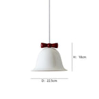 Bell-Shaped Ceramic Pendant Light with Decorative Bow Accent | High & Bury