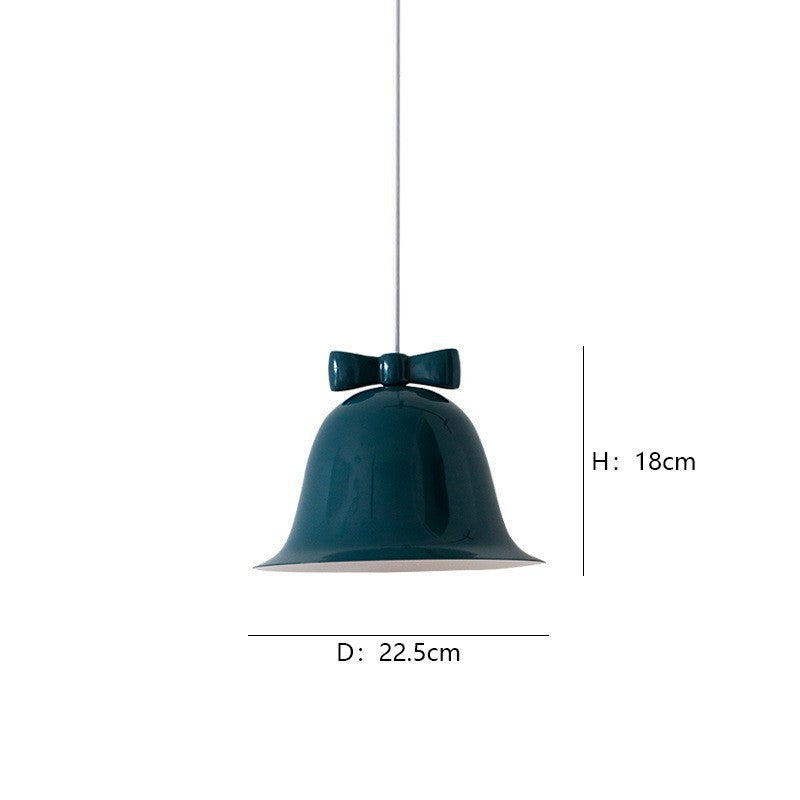 Bell-Shaped Ceramic Pendant Light with Decorative Bow Accent | High & Bury