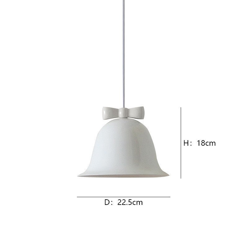Bell-Shaped Ceramic Pendant Light with Decorative Bow Accent | High & Bury