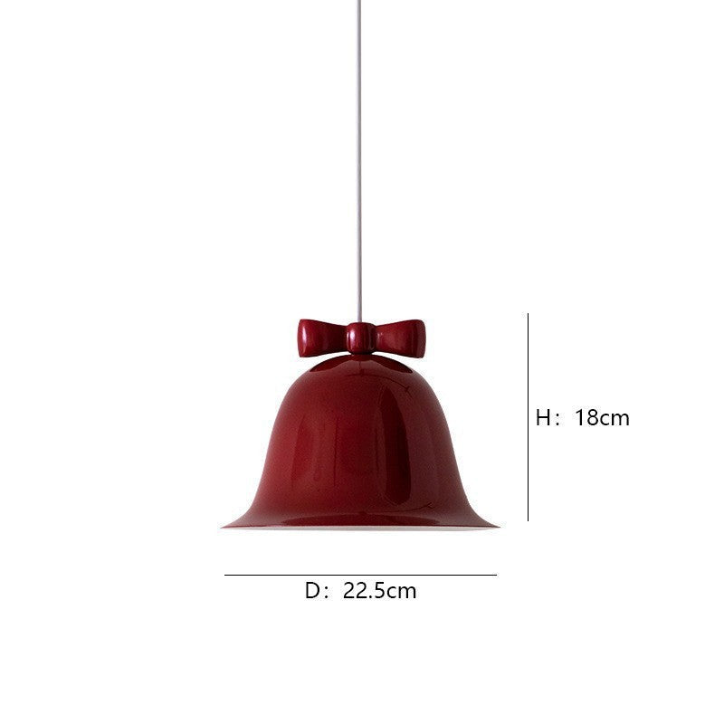 Bell-Shaped Glass Pendant Lamp with Decorative Bow Accent | High & Bury