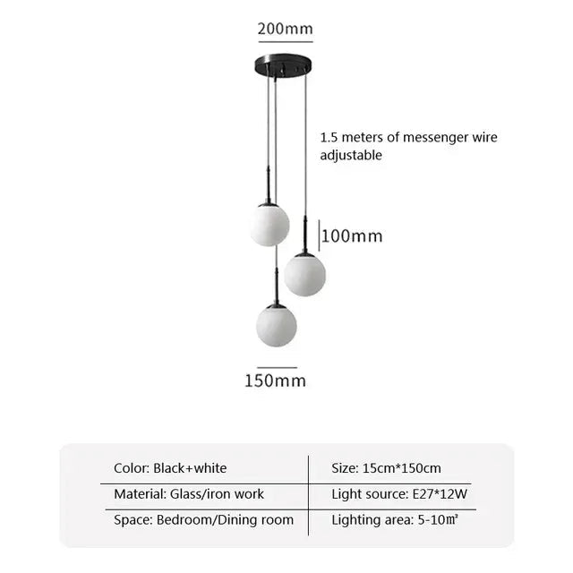 Bermeno Glass Ball Pendant Lamp