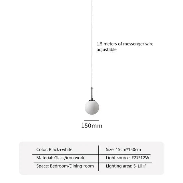 Bermeno Glass Ball Pendant Lamp