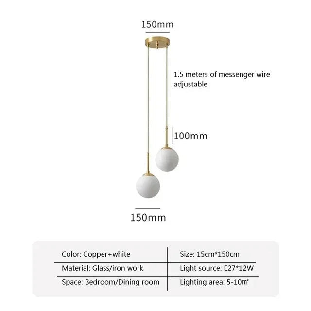 Bermeno Glass Ball Pendant Lamp