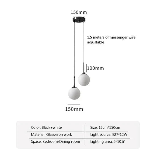 Bermeno Glass Ball Pendant Lamp