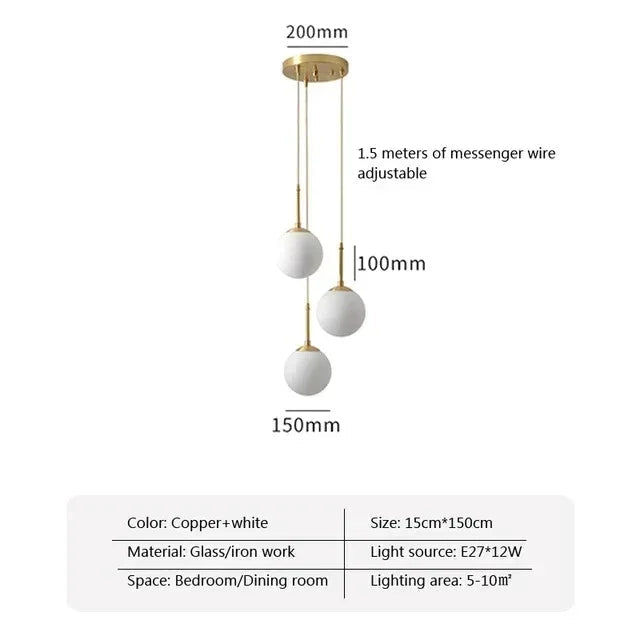 Bermeno Glass Ball Pendant Lamp