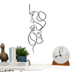 Black Steel Abstract Face Wall Art, 0.8 mm, 40 x 14 cm to 55 x 20 cm, view 7