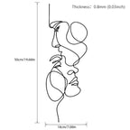 Black Steel Abstract Face Wall Art, 0.8 mm, 40 x 14 cm to 55 x 20 cm, view 8