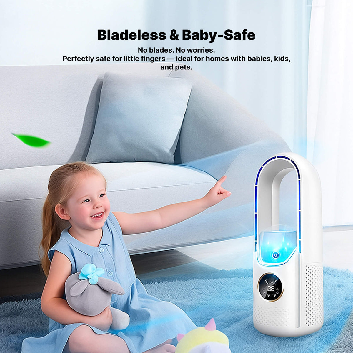 Bladeless Portable Air Conditioner, USB-Powered, 100 ml Water Tank, view 3