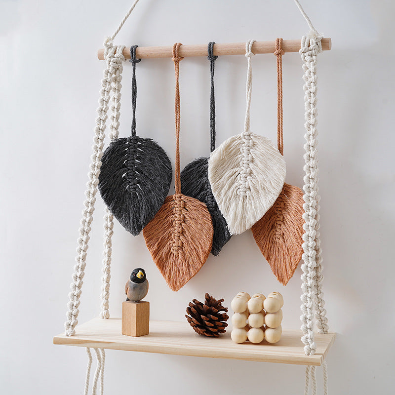 Bohemian Macrame Leaf Art Display Shelf | High & Bury