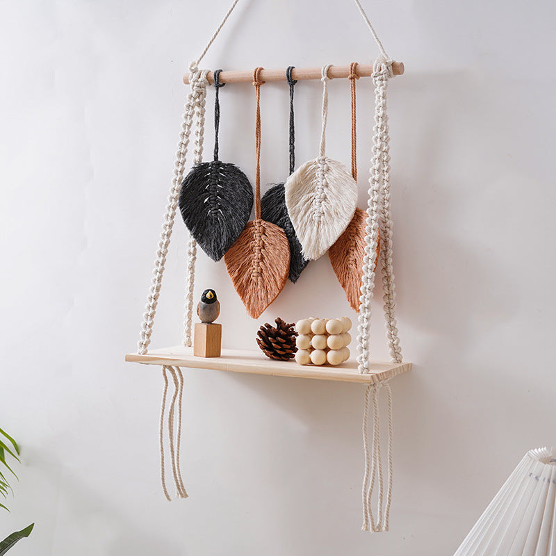 Bohemian Macrame Leaf Art Display Shelf | High & Bury