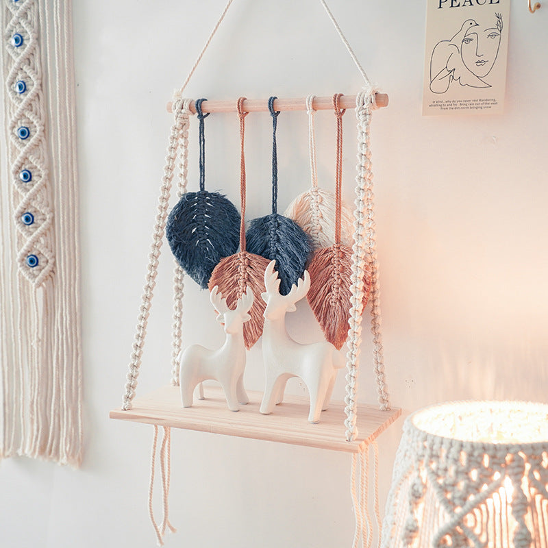 Bohemian Macrame Leaf Art Display Shelf | High & Bury