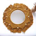 Bohemian Macrame Wall Mirror with Decorative Fringe | High & Bury