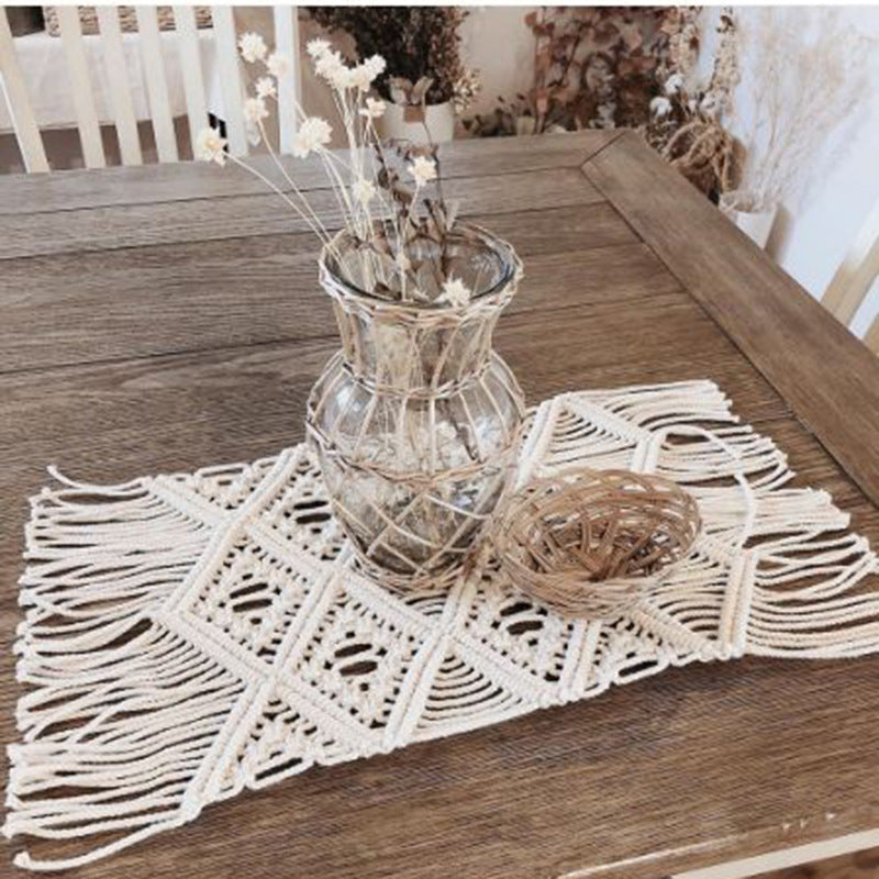 Bohemian Woven Macrame Table Runner | High & Bury