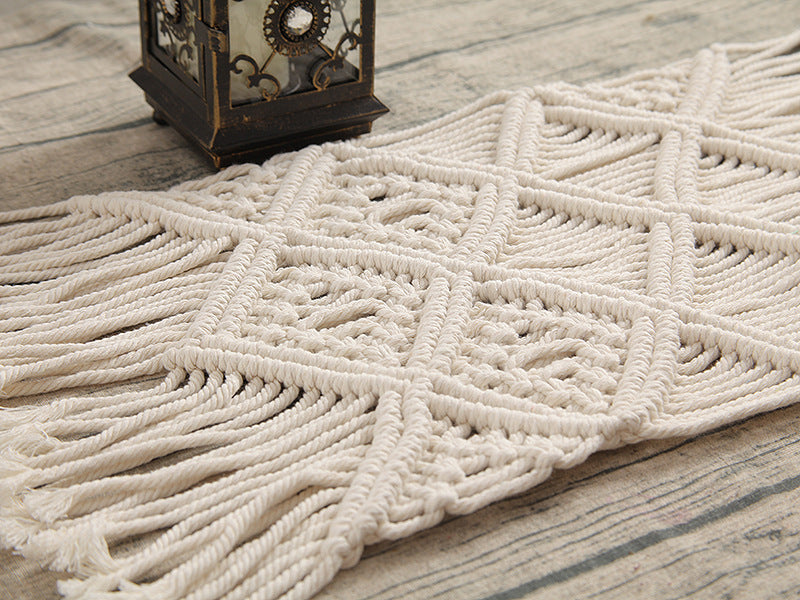 Bohemian Woven Macrame Table Runner | High & Bury