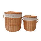 Braided Laundry Basket with Removable Fabric Lid | High & Bury