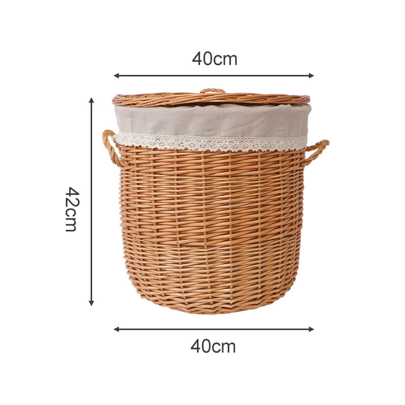 Braided Laundry Basket with Removable Fabric Lid | High & Bury