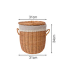 Braided Laundry Basket with Removable Fabric Lid | High & Bury