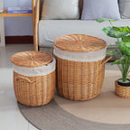 Braided Laundry Basket with Removable Fabric Lid | High & Bury