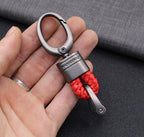 Braided Loop Keychain for Car Keys with Woven Pattern and Metal Ring, view 10