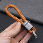 Braided Loop Keychain for Car Keys with Woven Pattern and Metal Ring, view 15