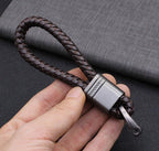 Braided Loop Keychain for Car Keys with Woven Pattern and Metal Ring, view 16