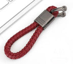 Braided Loop Keychain for Car Keys with Woven Pattern and Metal Ring, view 17