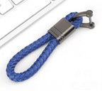 Braided Loop Keychain for Car Keys with Woven Pattern and Metal Ring, view 20