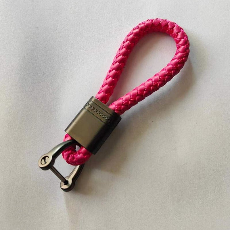 Braided Loop Keychain for Car Keys with Woven Pattern and Metal Ring, view 22