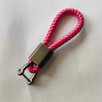 Braided Loop Keychain for Car Keys with Woven Pattern and Metal Ring, view 22