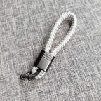 Braided Loop Keychain for Car Keys with Woven Pattern and Metal Ring, view 23