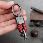 Braided Loop Keychain for Car Keys with Woven Pattern and Metal Ring, view 4