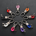 Braided Loop Keychain for Car Keys with Woven Pattern and Metal Ring, view 5