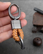 Braided Loop Keychain for Car Keys with Woven Pattern and Metal Ring, view 7
