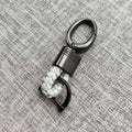Braided Loop Keychain for Car Keys with Woven Pattern and Metal Ring