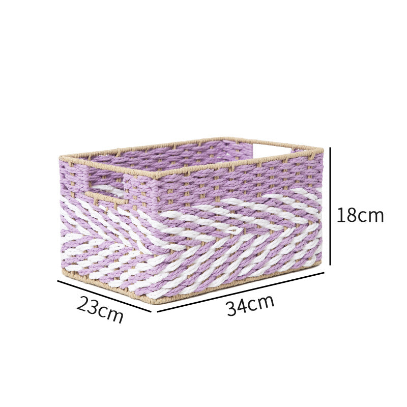 Braided Storage Basket Lilac Blue | High & Bury