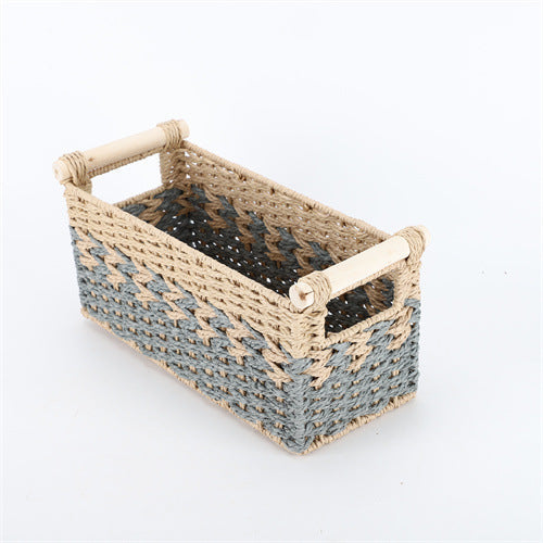 Braided Storage Basket Lilac Blue | High & Bury