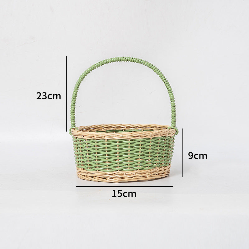 Braided Storage Basket with Decorative Cotton Handles | High & Bury