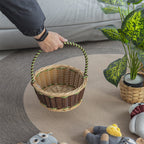 Braided Storage Basket with Decorative Cotton Handles | High & Bury