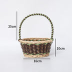 Braided Storage Basket with Decorative Cotton Handles | High & Bury