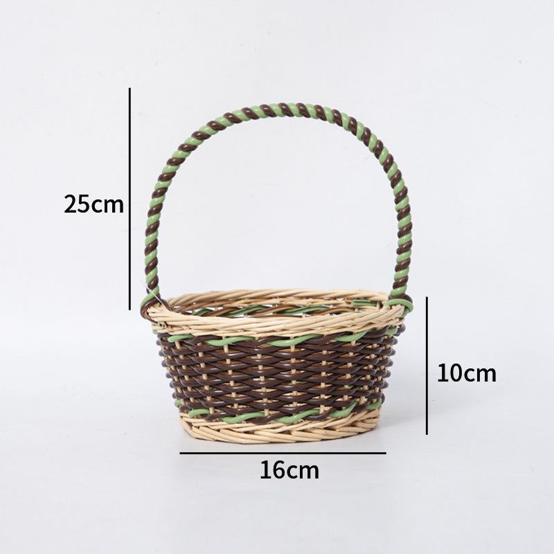 Braided Storage Basket with Decorative Cotton Handles | High & Bury